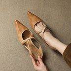 Ellena™| Pointy leather mules