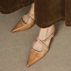 Ellena™| Pointy leather mules