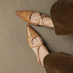 Ellena™| Pointy leather mules