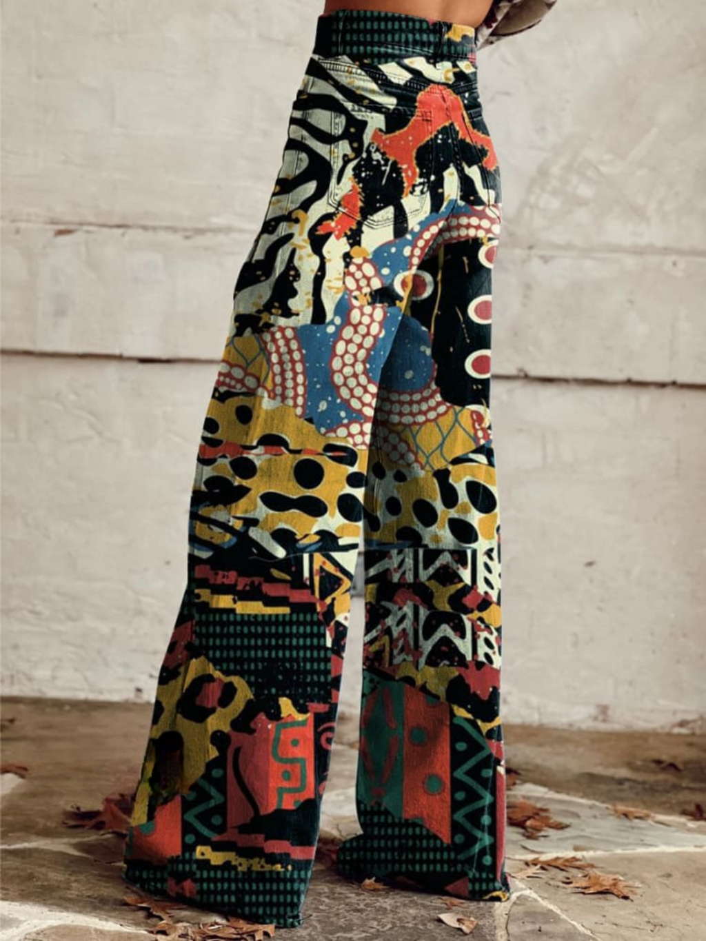 Mosaic Rhythm Vintage Flared Pants