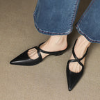 Ellena™| Pointy leather mules