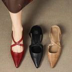 Ellena™| Pointy leather mules