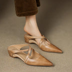 Ellena™| Pointy leather mules