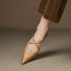Ellena™| Pointy leather mules