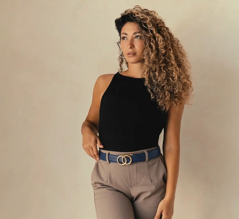 The Olivia™ Double-Ring Belt - Blue