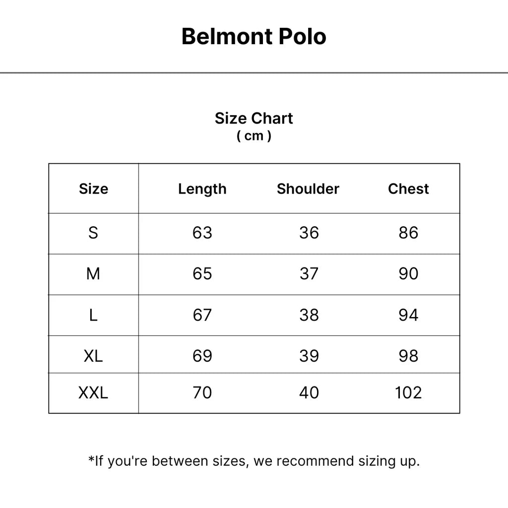 The Belmont ™ | Knit Polo size guide