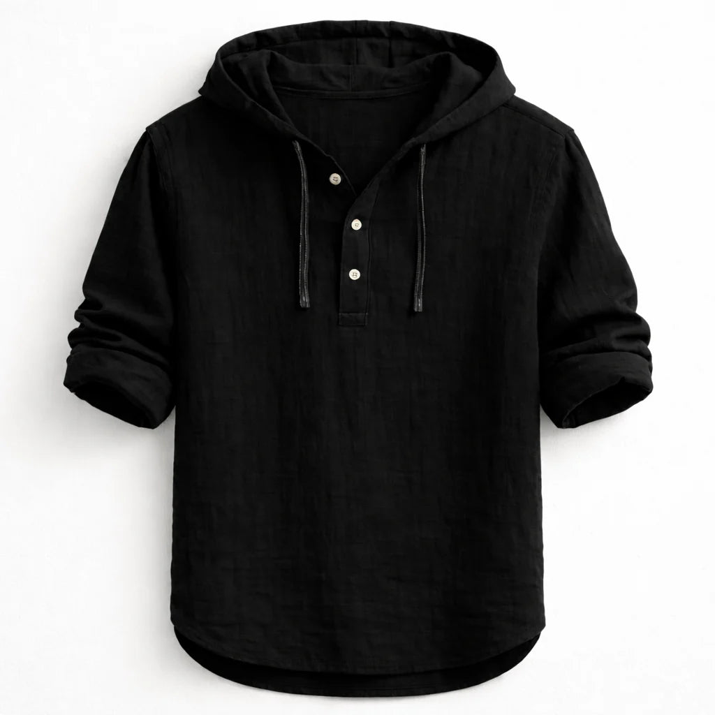 David™| Linen Hooded Shirt