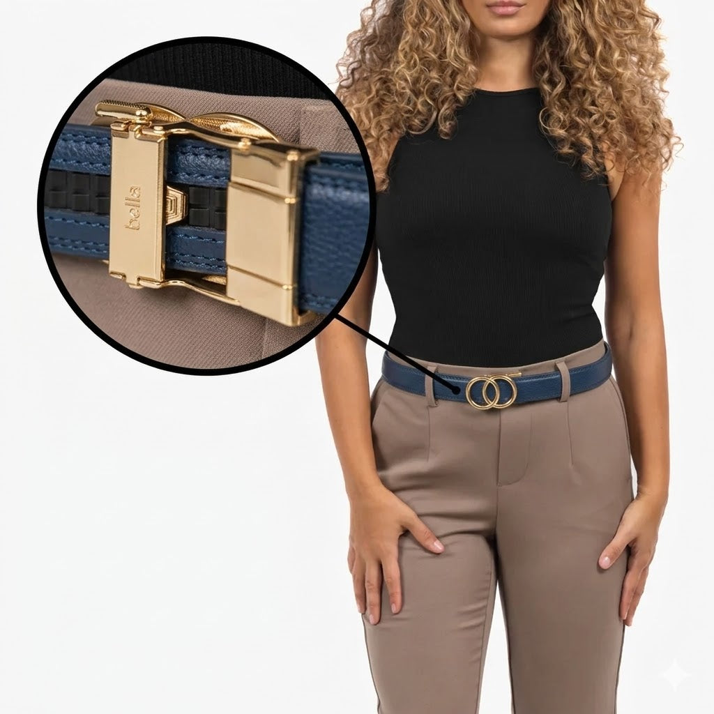 The Olivia™ Double-Ring Belt - Blue