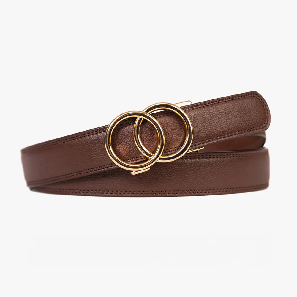 The Olivia™ Double-Ring Belt - Brown
