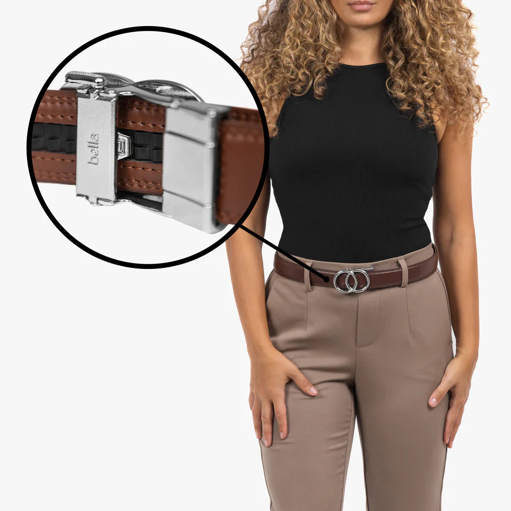 The Olivia™ Double-Ring Belt - Brown