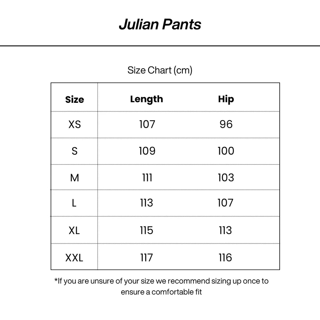 Julian™ | Comfortable Streetwear Pants for Men size guide
