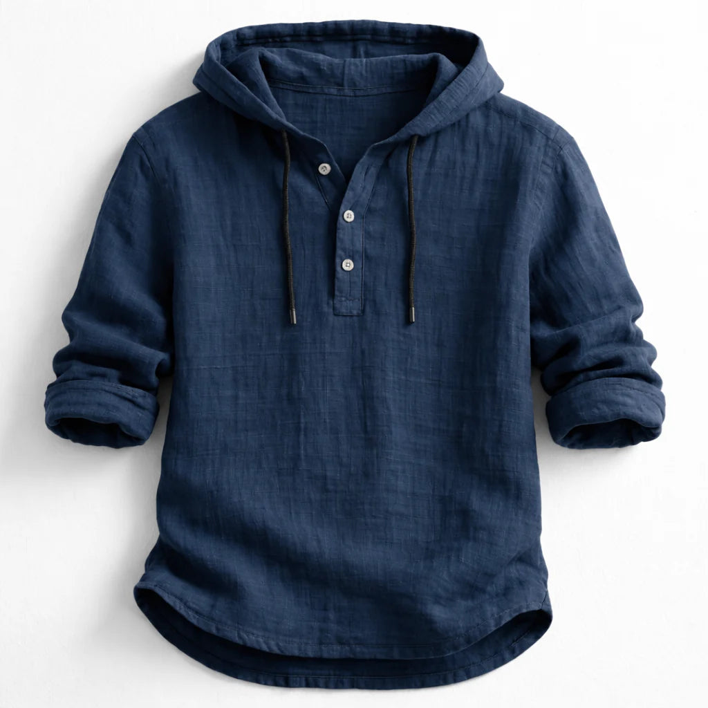 David™| Linen Hooded Shirt