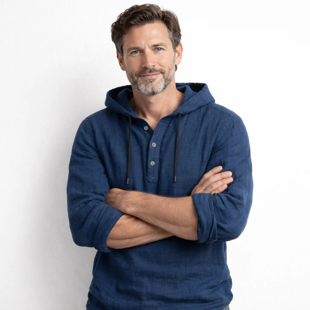 David™| Linen Hooded Shirt