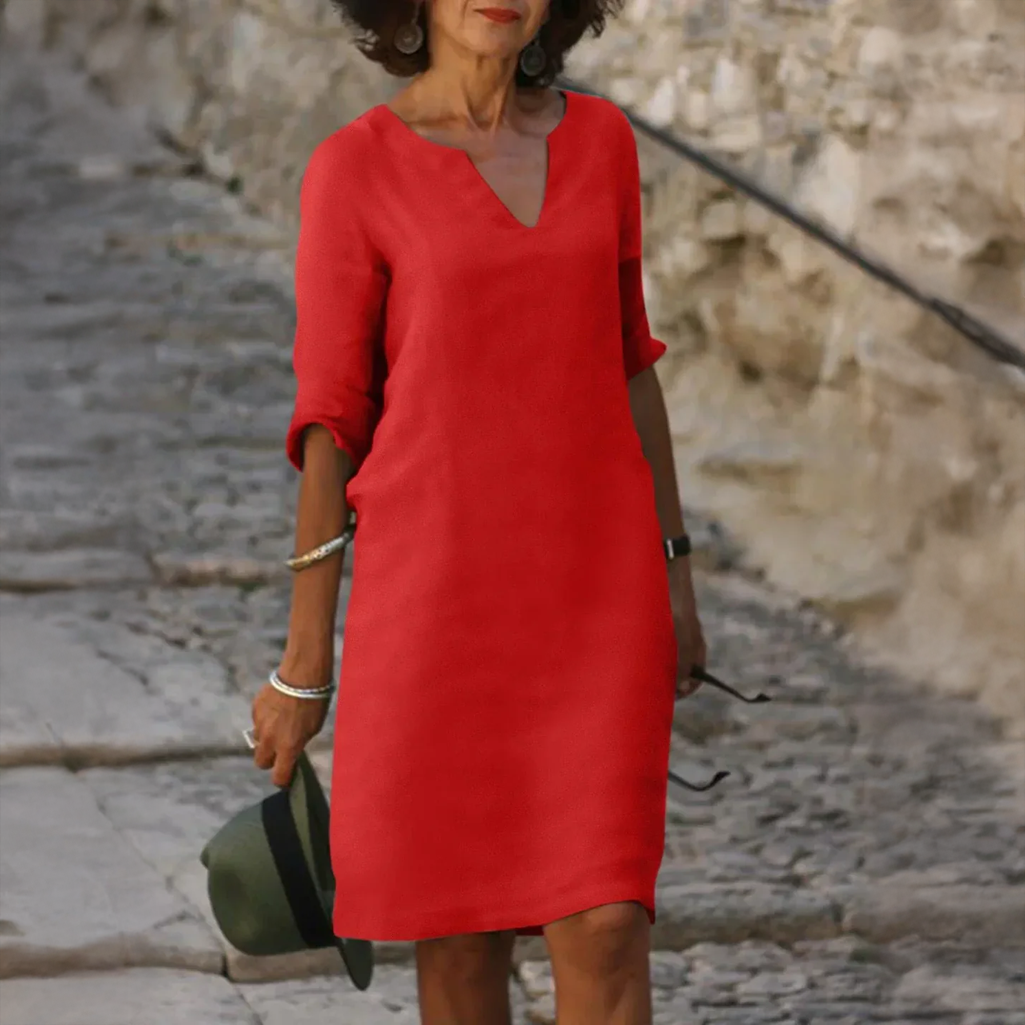 Josephine™ | Elegant V-Neck Dress