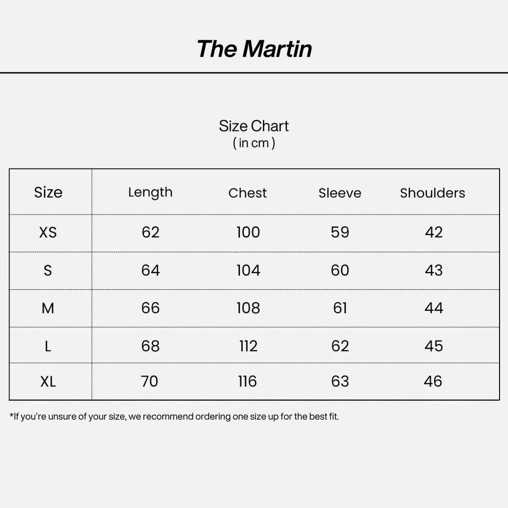The Martin™ | Classic Cardigan size guide