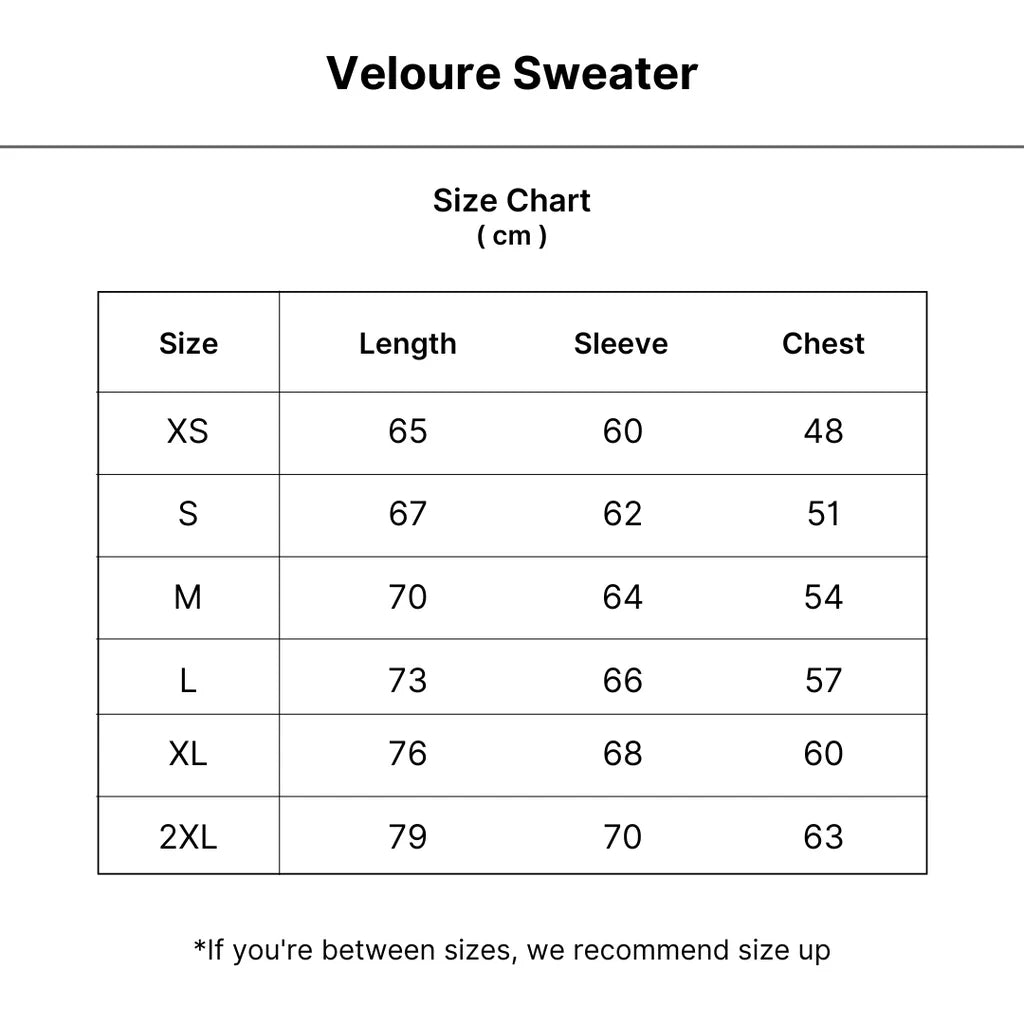 Velouré™ |Wool Sweater size guide