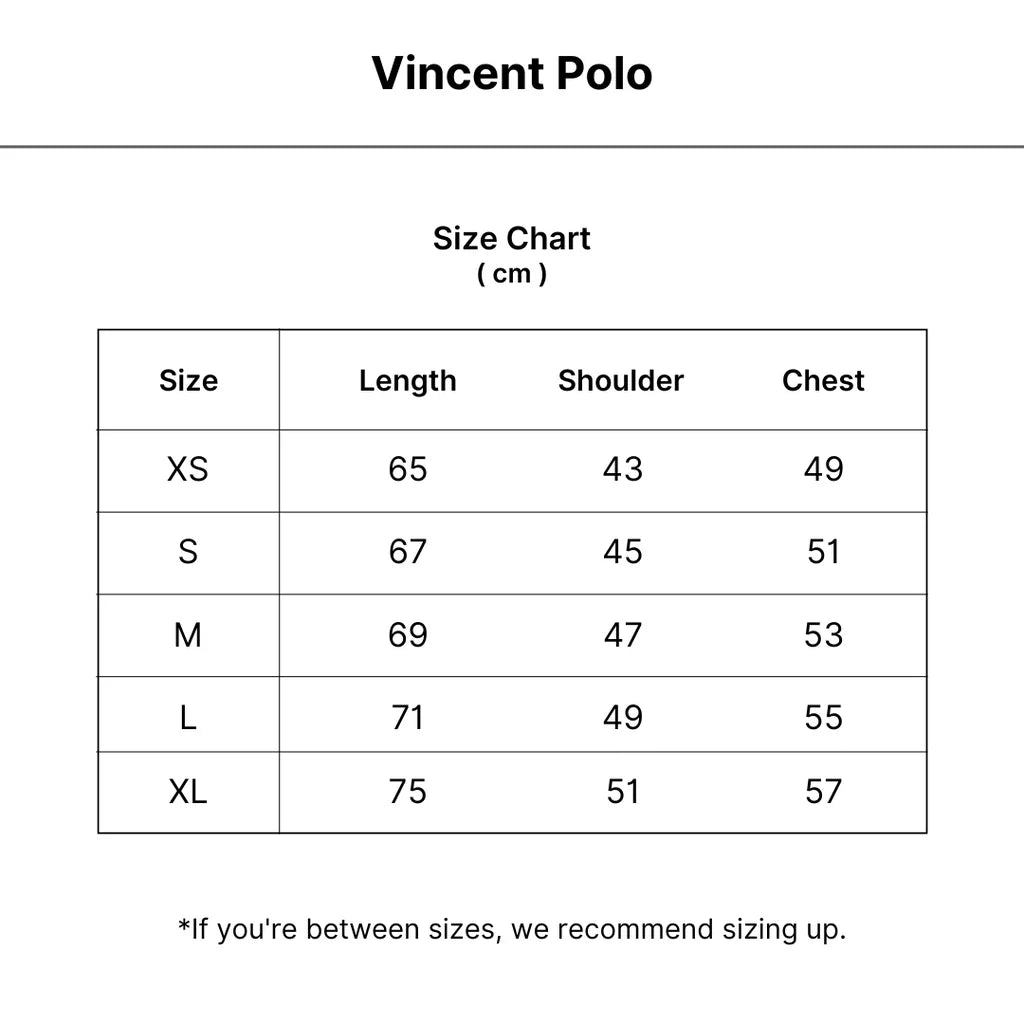 The Vincent ™ | Polo size guide