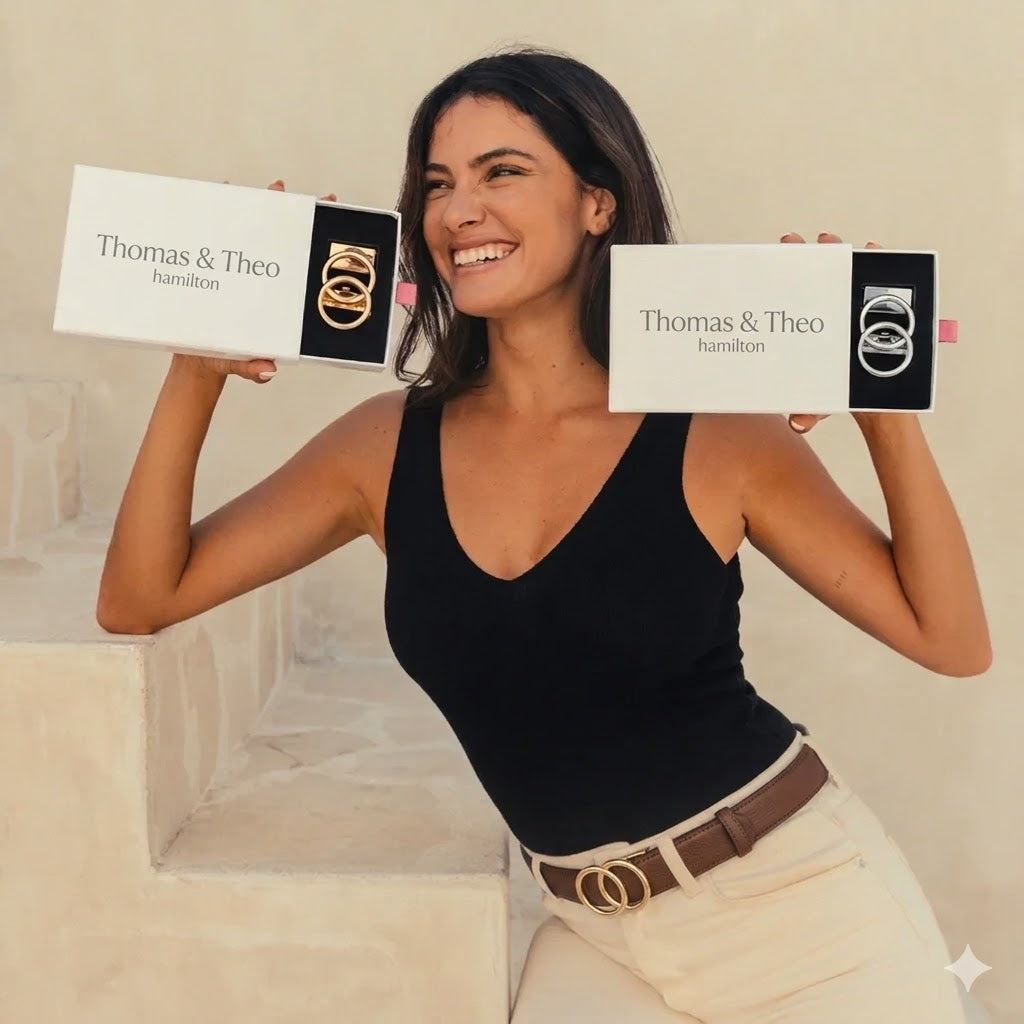 The Olivia™ Double-Ring Belt - Brown