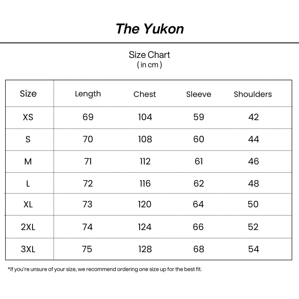 The Yukon™ | Premium Knit Cardigan size guide